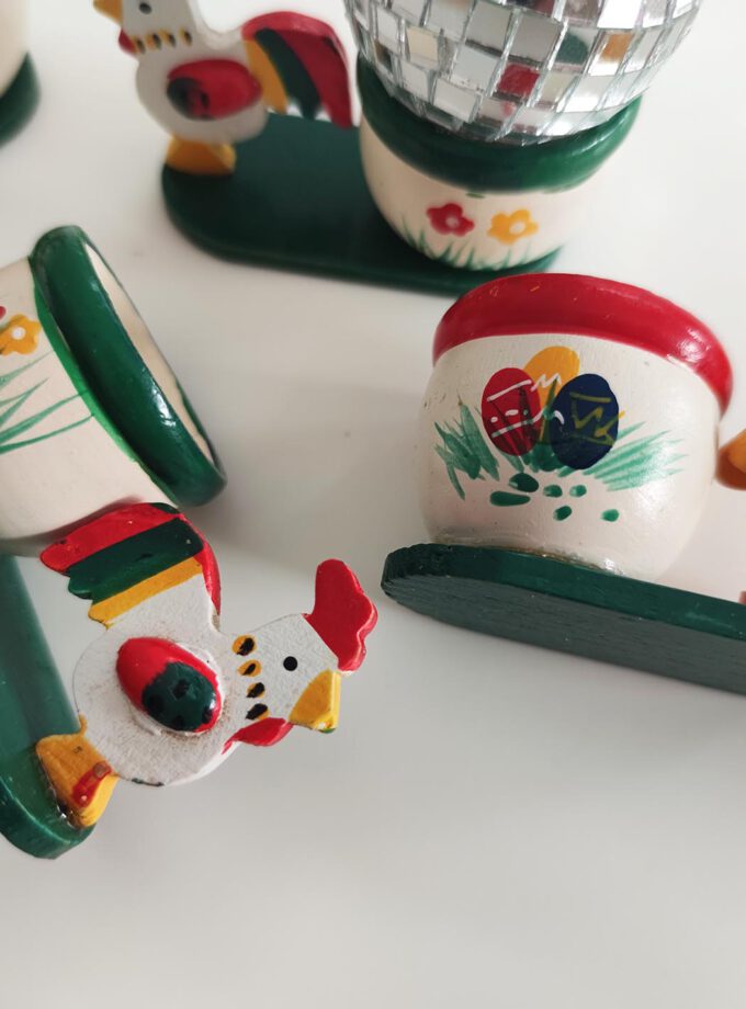 Wooden Chicken Egg Cups