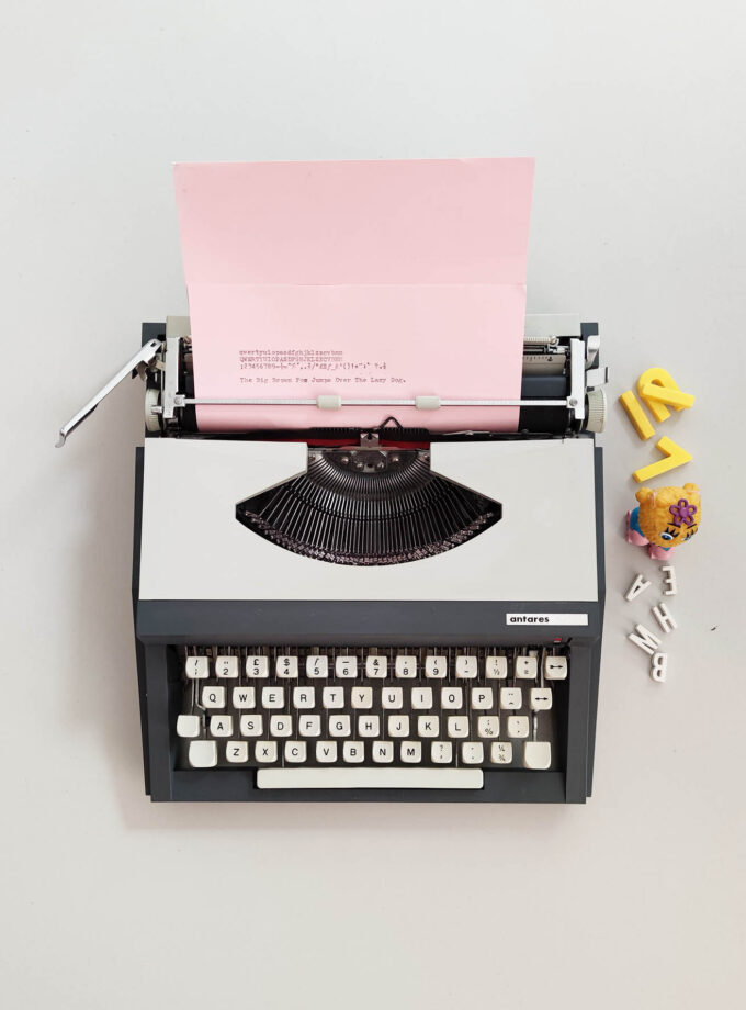 Vintage Antares 120 Duotone Grey Typewriter