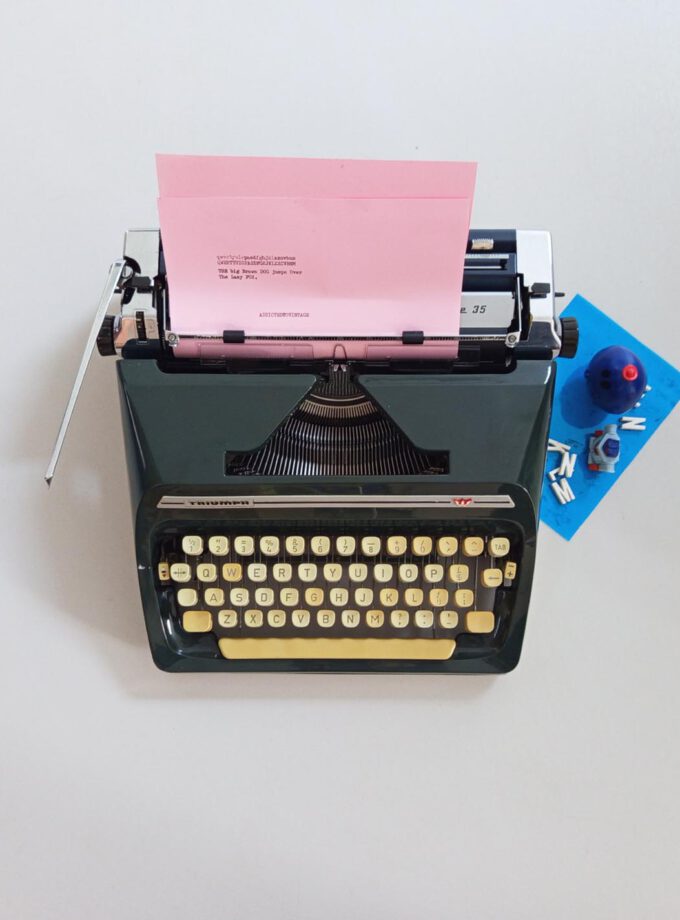 Vintage Bluish Triumph Gabriele 35 Typewriter