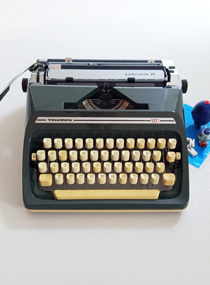 Vintage Bluish Triumph Gabriele 35 Typewriter