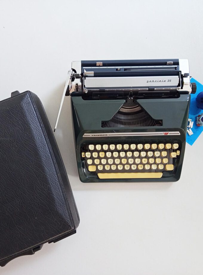 Vintage Bluish Triumph Gabriele 35 Typewriter