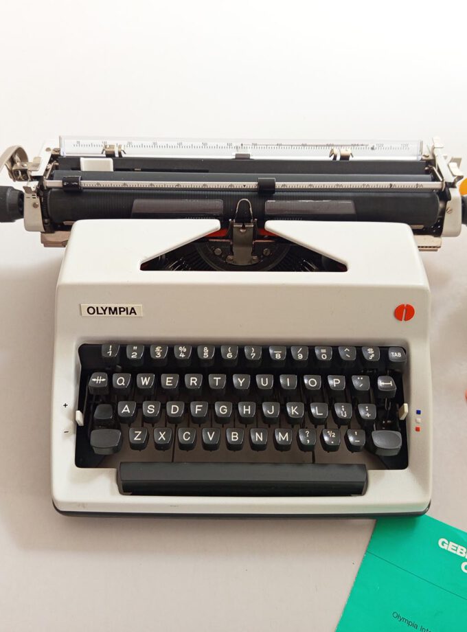 Vintage Olympia SM9 Typewriter Off White Grey Wide Carriage