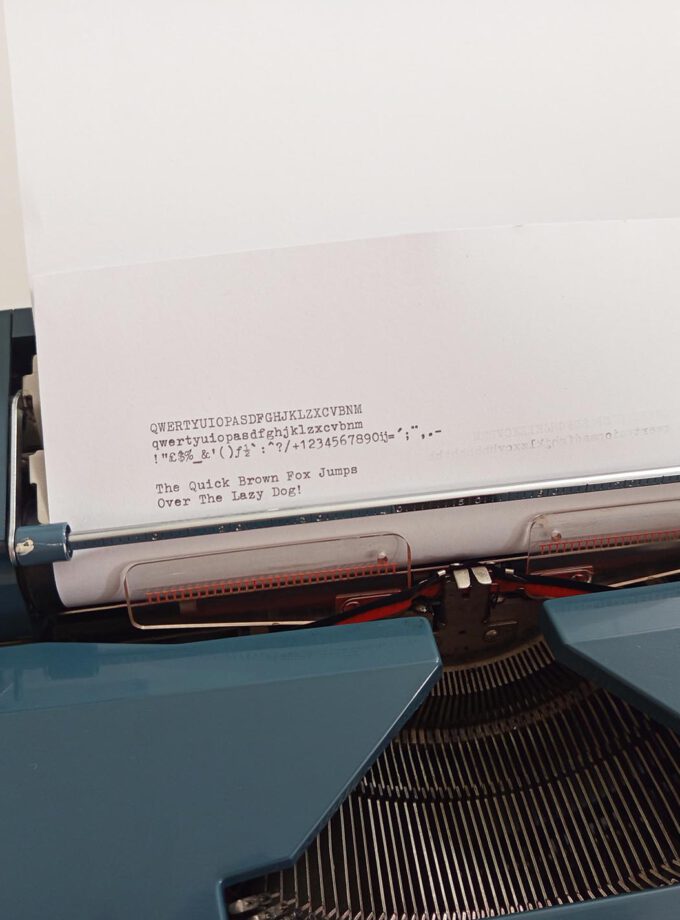 Vintage Daro Erika Light Grey / Blue Typewriter Pica