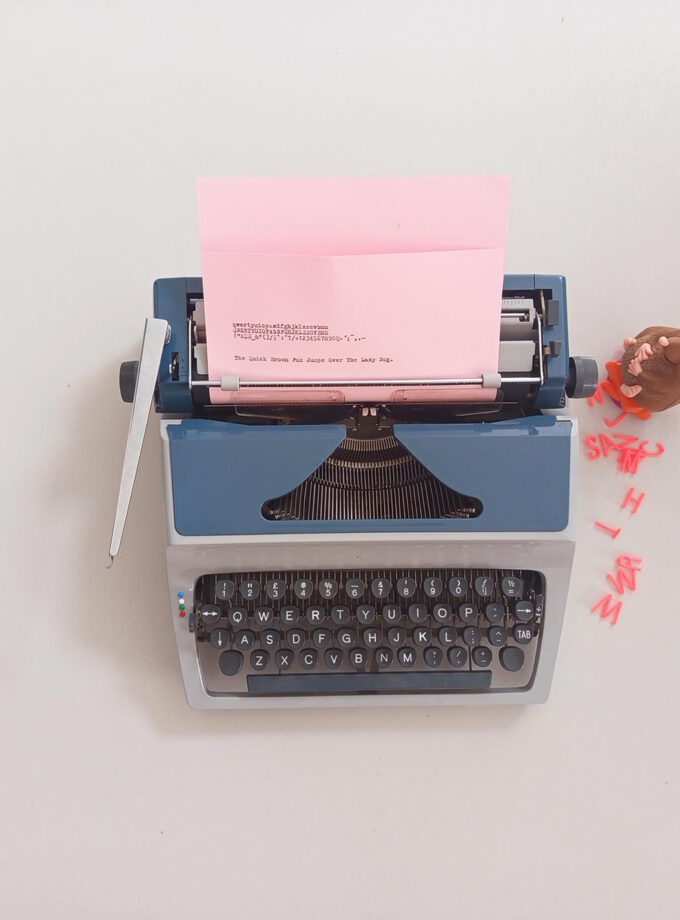 Vintage Erika Grey / Blue Typewriter