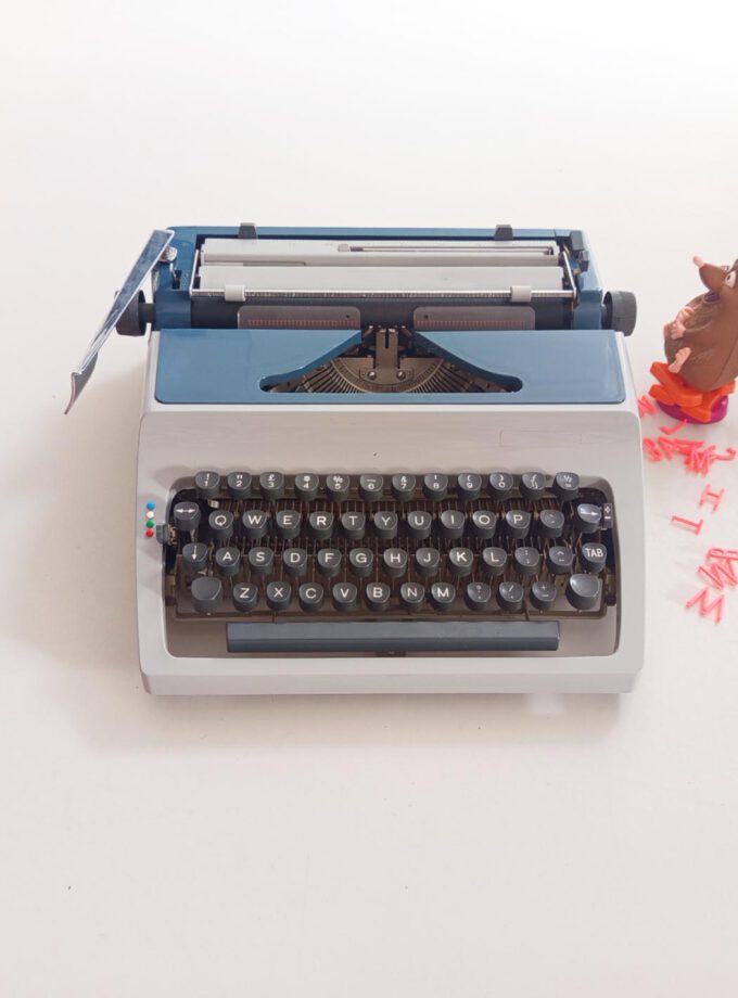 Vintage Erika Grey / Blue Typewriter