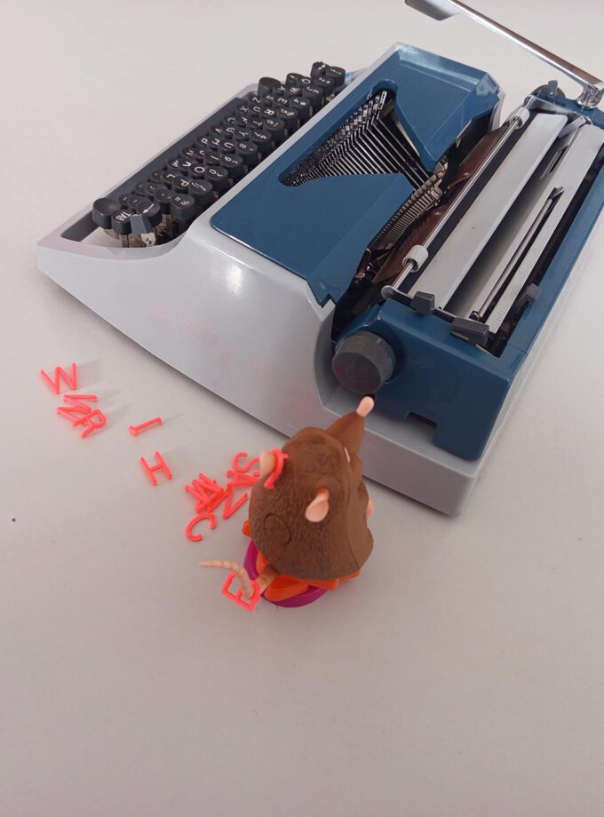 Vintage Erika Grey / Blue Typewriter