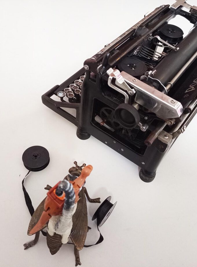 Vintage Old Black Underwood no.5 Typewriter