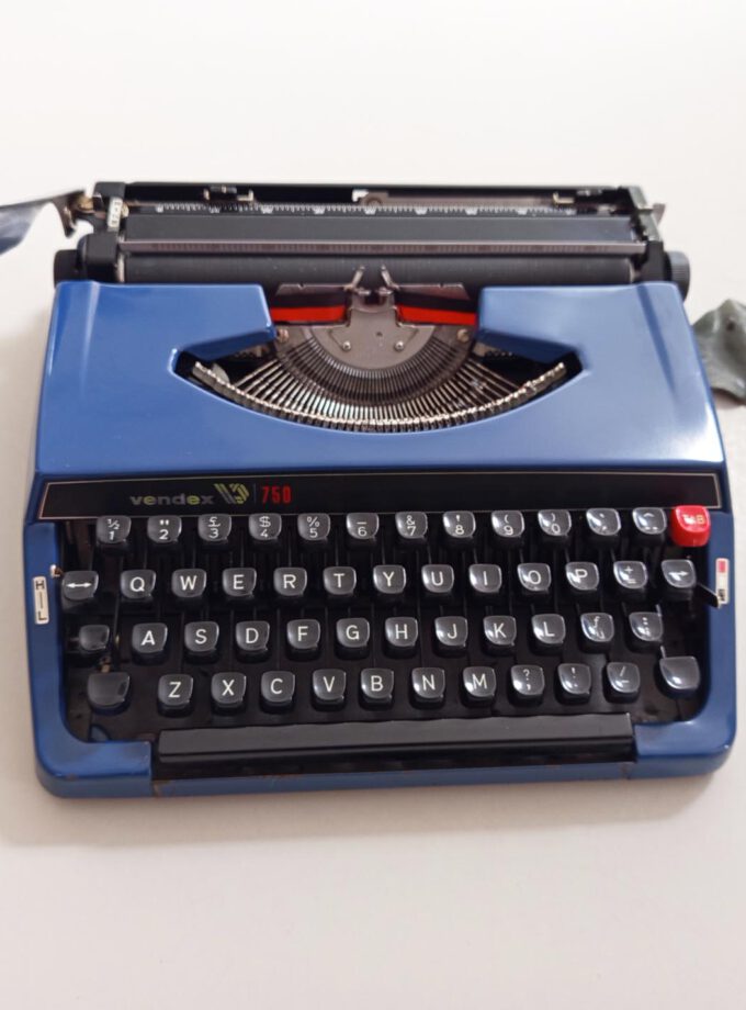 Vintage Vendex 750 Denim Blue Typewriter Cubic