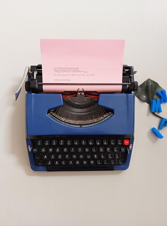 Vintage Vendex 750 Denim Blue Typewriter Cubic
