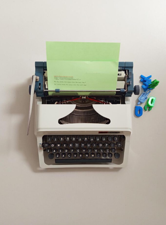 Vintage Daro Erika Light Grey / Blue Typewriter Elite