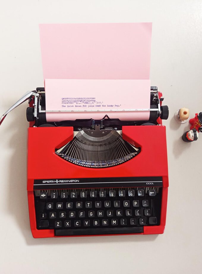 Vintage Red Remington Sperry Idool Typewriter